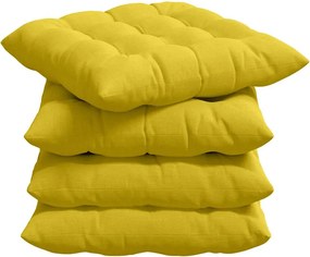 vidaXL Perne de Șezut 4 pcs Galben Deschis 40 x 40 x 6 cm țesătură