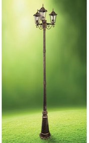 Lampă de exterior 3xE27/20W/230V IP43 2,58 m patină