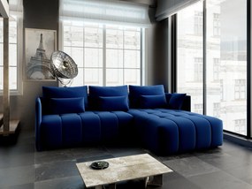 Colțar extensibil dumonde cu ladă de depozitare si sezut confortabil din spuma high-density, Malta Royal Blue II 235x185 cm