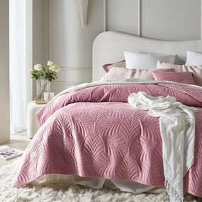 Cuvertură de pat din catifea roz Feel 220 x 240 cm