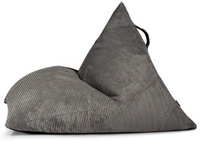Fotoliu bean bag gri închis cu tapițerie din catifea reiată Razz – SLOWDOWN