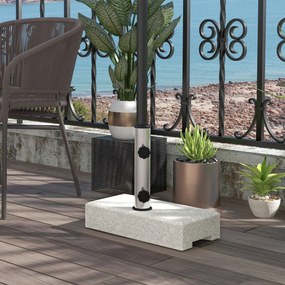 Outsunny Baza Umbrelă Gradină 25kg Granit Oțel Inoxidabil pentru Stâlpi Ø32-48mm | Aosom Romania
