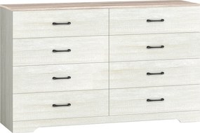 HOMCOM Comodă cu 8 Sertare pentru Dormitor, Modernă, cu Mânere, Spațioasă pentru Sufragerie, Cameră și Hol, 140x40x86 cm, Nuc și Gri Deschis | Aosom Romania