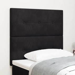 vidaXL Tăblie de pat capitonată cu nasturi, negru, 80 cm catifea