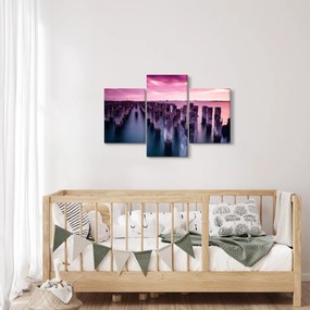Tablou cu pari din lemn (90x60 cm)