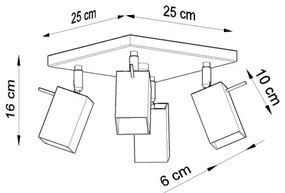 Lampă spot MERIDA 4 4xGU10/40W/230V negru
