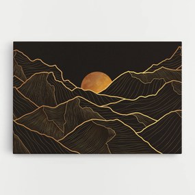 Tablou Canvas, 40x60cm, Dormitor si Living, Peisaje, Munti, Black Gold Mountains
