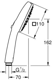 Para de dus Grohe Tempesta Cube 110 crom cu 3 functii