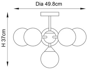Endon 76501 - Lustră OSCAR pe tijă, 6xG9/5W/230V, auriu
