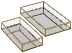 Tăvi decorative 2 buc. din metal 14x24 cm – Casa Selección