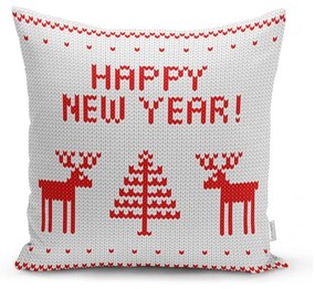 Set 4 fețe de pernă și un napron de masă cu model de Crăciun Minimalist Cushion Covers Happy Holiday