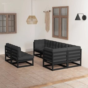 3076658 vidaXL Set mobilier de grădină cu perne, 7 piese, lemn masiv de pin