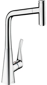 Baterie chiuveta bucatarie cu dus extractibil crom Hansgrohe Metris Select M71 14884000