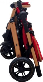 Carucior nou nascuti 2 in 1 BABY CARE™ PRO 512, Cu geanta bebe inclusa, Suspensii, Cadru aluminiu Gold, Maner reversibil, Spatar reglabil in 5