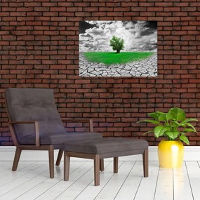 Tablou pe sticlă - O bucată de natură în oraș (70x50 cm)