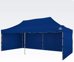 Cortină de petrecere 3x6m cu structură tip foarfecă (3 pereți) - Construcție din oțel și pânză 330g/m² - cu 3 pereți - Albastru