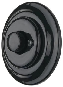 Bohemia-Design - Regulator de intensitate rotativ retro din porțelan, cu ramă, 250V/10A, negru