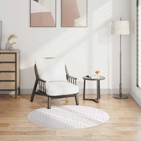 vidaXL Covor lavabil, negru și alb, φ120 cm, antiderapant