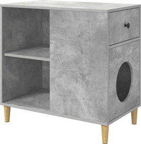 vidaXL Casa pentru pisici Beton 72 x 42.5 x 70 cm Lemn compozit