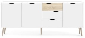 Comodă albă 196x82x39 cm Oslo – Tvilum