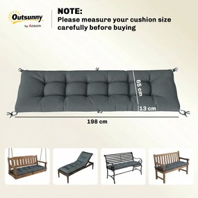 Outsunny Pernă pentru paleți detașabilă Pernă de șezut cu curele Pernă pentru paleți pentru majoritatea șezlongurilor 198x65x13cm Gri închis | Aosom Romania