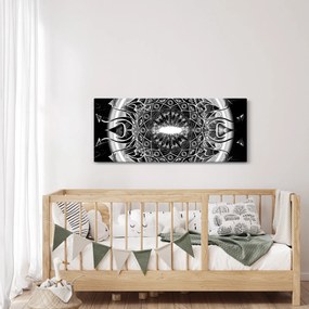 Tablou cu ornamente alb negre (120x50 cm)
