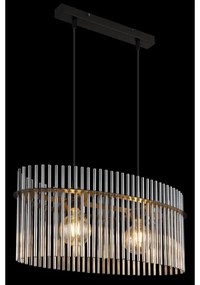 Lustră pe cablu Globo 15698H3 GORLEY 2xE27/60W/230V negru