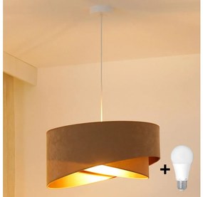 Lustră LED pe cablu Brilagi LYRA 1xE27/15W/230V maro/auriu