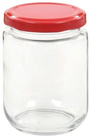 Borcane din sticla pentru gem, capace rosii, 96 buc., 230 ml 96, Rosu