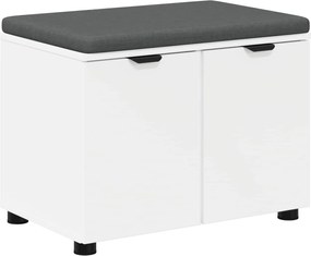 vidaXL Bancă pentru hol cu pernă cu raft cu ușă Alb 60 x 38 x 46 cm