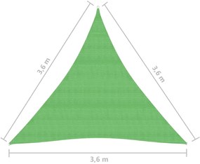 Panza parasolar, verde deschis, 3,6x3,6x3,6 m, HDPE, 160 g m   Lysegronn, 3.6 x 3.6 x 3.6 m