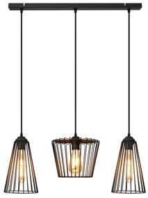 Lustră pe cablu TORRI 3xE27/15W/230V negru