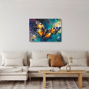 Tablou pe sticlă - Fluture, pictură în ulei (70x50 cm)