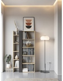 Bibliotecă neagră/în culoare naturală cu aspect de lemn de stejar 80x152 cm Axel – Marckeric