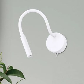 Aplica minimalista cu reader LED directionabil Kurt alba