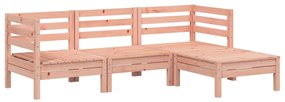 838059 vidaXL Canapea de grădină cu 3 locuri/taburet, lemn masiv douglas