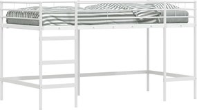 vidaXL Cadru de pat supraetajat pentru copii Alb 100 x 200 cm Oțel