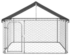 171498 vidaXL Padoc pentru câini de exterior, cu acoperiș, 200x200x150 cm