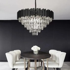 Candelabru Cristal Elit's, Negru Mat, 40 cm