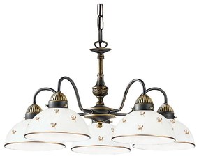 Kolarz 731.85.170 - Lustru pe lanț NONNA 5xE27/75W/230V flori roz auriu