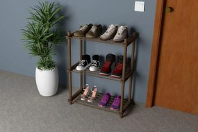 Pantofar cu 3 rafturi Homs, natur, 75 X 57.5 X 30 cm