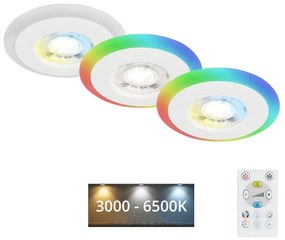 SET 3x corp de iluminat LED RGBW dimabil pentru baie LED/5W/230V IP44 Briloner + telecomandă