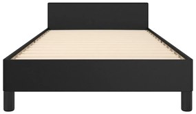 Cadru de pat cu tablie, negru, 100x200 cm, piele ecologica Negru, 100 x 200 cm, Design simplu