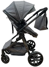 Carucior 2 in 1 cu cos de cumparaturi, transformabil, ușor și practic pentru copii 0-36 luni - CPC-34-gri