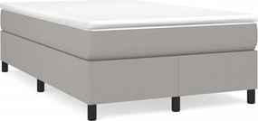 vidaXL Pat box spring cu saltea, gri deschis, 120x200 cm, textil
