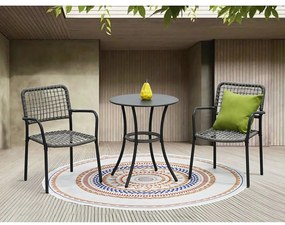 Autronic Set de grădină 1+2, metal, polyrattan,gri , AZ-L1103 GREY
