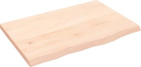 vidaXL Blat de baie, 60x40x2 cm, lemn masiv netratat
