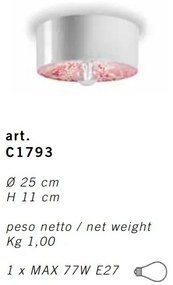 Plafoniera design italian realizat manual din ceramica PI, D.25cm