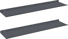 vidaXL Raft suspendat Pe perete 2 pcs Antracit 80 x 18 x 2,5 cm Oțel