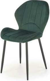 Scaun K538, verde/negru, stofa catifelata/metal, 48x57x85 cm